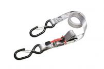 Fahrradzubehör SPANNGURT 250KG SCHNALLE S-HAKEN 1,8M X 25MM  2-STK. GRAU