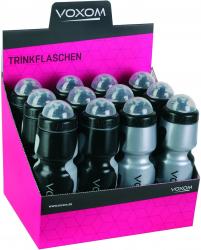 Freizeit Voxom Wasserflasche F3D Display Box  8x schwarz, 4x silber