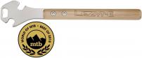 Freizeit Lezyne Pedalschlüsselmit int. Flaschenöffner, 15mm, 30° und 60° Winkel, Nickel/Holz