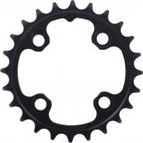 Freizeit Kettenblatt GX 2x11 24T, LK:64mm, Alu., schwarz 2x11, NO-PIN, (GX)