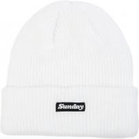 Freizeit Beanie Classy Label weiß