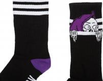 Freizeit Sunday Socken Creepy Sweeper Crew schwarz / lila x weiß 