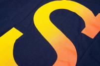 Freizeit T-Shirt BIG-S navy mit rot/gelb L
