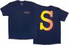 Freizeit T-Shirt BIG-S navy mit rot/gelb XXL