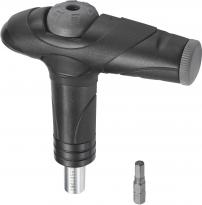 Freizeit Voxom Drehmomentschlüssel WKl30 schwarz, einstellbar 4, 5, 6 nm, inkl. 3,4,5 mm und T25 Bits