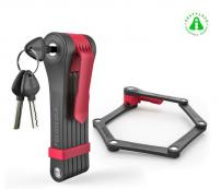 Freizeit Fahrradschloss Faltschloss 85 - Clipster schwarz-rot
