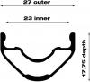 Freizeit Laufrad Proterra Light i23 700c hinten / SRAM XDR