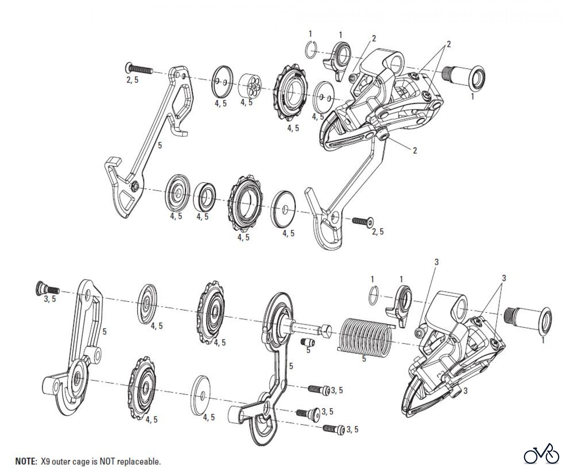  Sram Sram SRAM X9 - REAR DERAILLEUR 3x9 (2007-2009)
