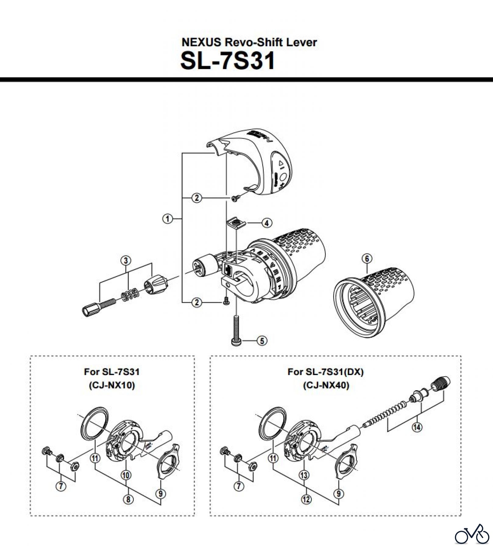 Shimano SL Shift Lever - Schalthebel SL-7S31 NEXUS Revo-Shift Lever