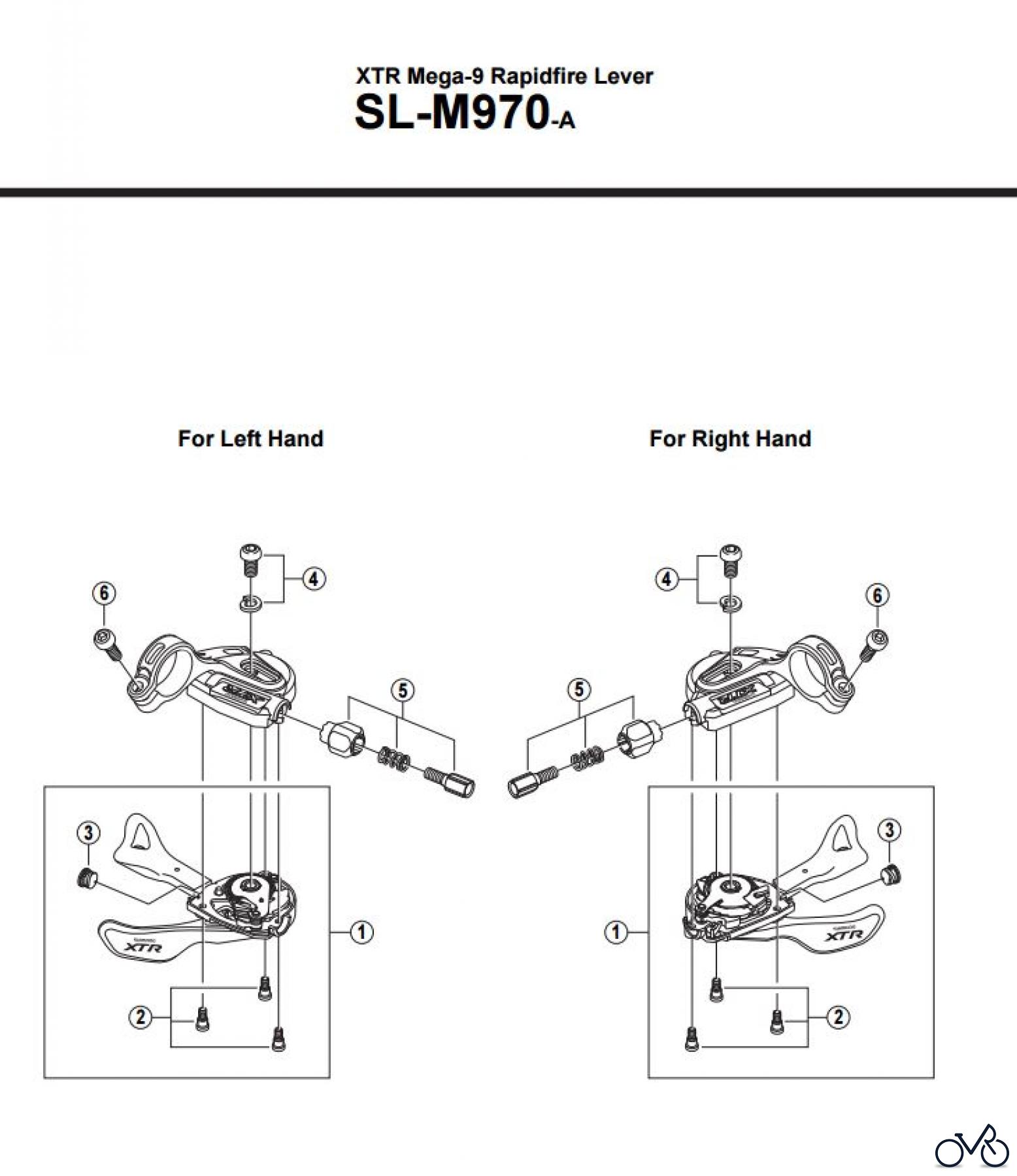 Shimano SL Shift Lever - Schalthebel SL-M970-A -2777 XTR Mega-9 Rapidfire Lever