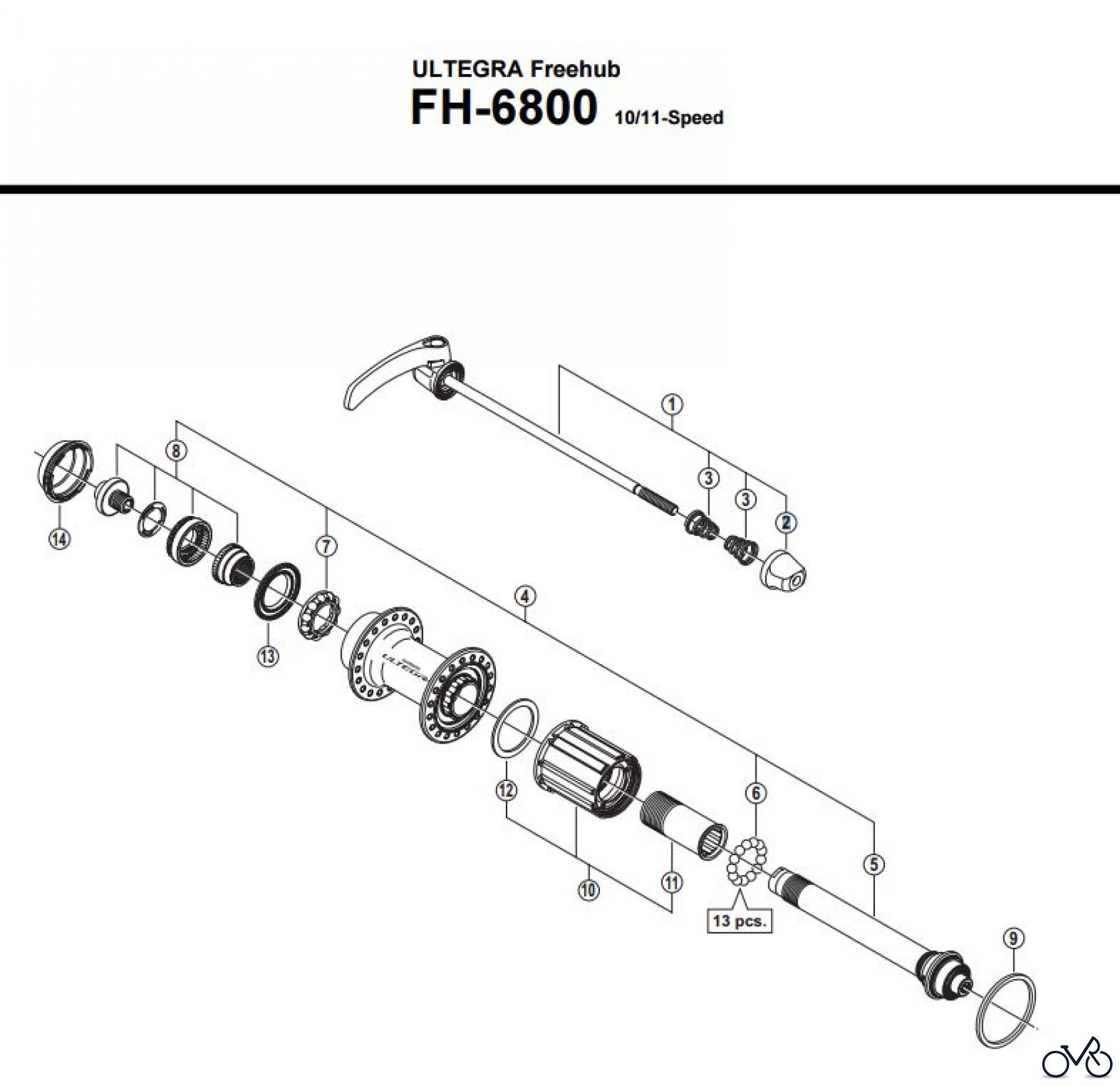  Shimano FH Free Hub - Freilaufnabe FH-6800  ULTEGRA Kassettennabe 10/11-fach
