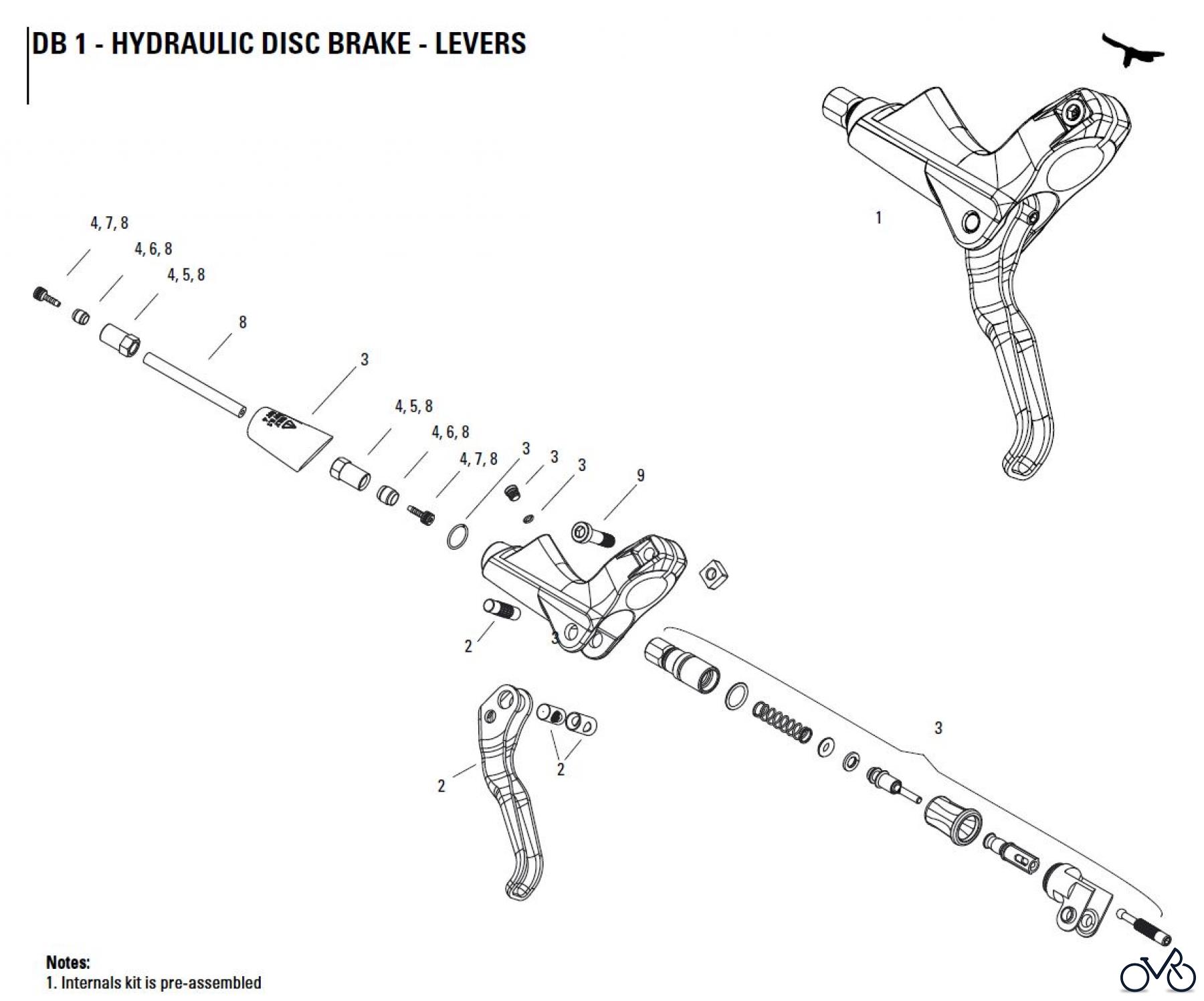  Sram avid HYDRAULIC DISC BRAKE - LEVERS DB 1 - HYDRAULIC DISC BRAKE - LEVERS
