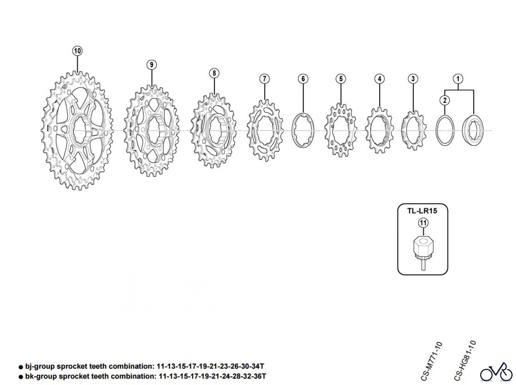  Shimano CS Cassette / Zahnkranz CS-M980 XTR Kassette Sprocket (10-fach)