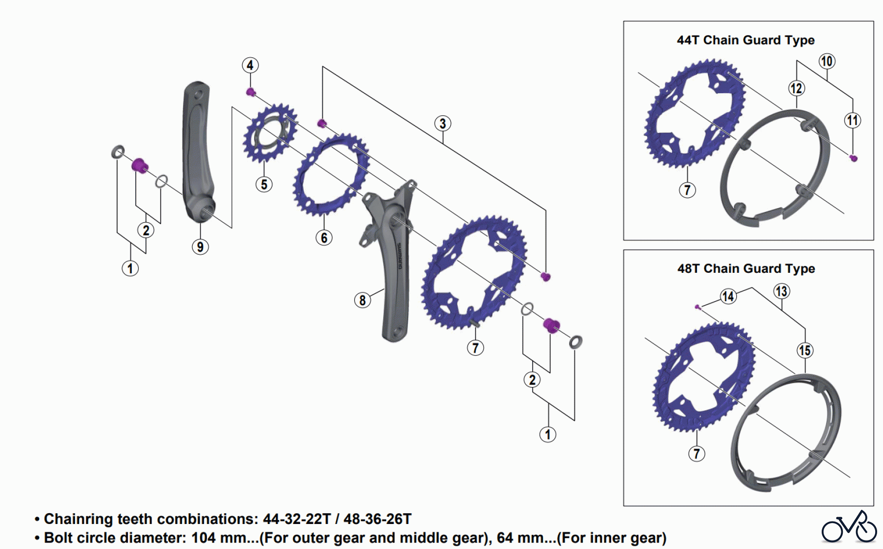  Shimano FC Front Chainwheel - Kurbelsatz, Vorderes Kettenblatt FC-T4010  ALIVIO Crankset