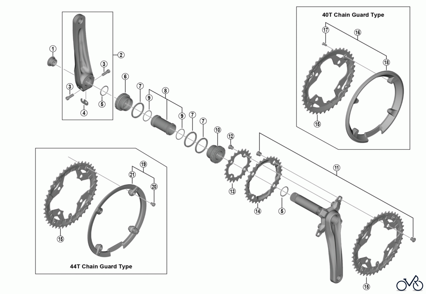  Shimano FC Front Chainwheel - Kurbelsatz, Vorderes Kettenblatt FC-MT300-3  Crankset