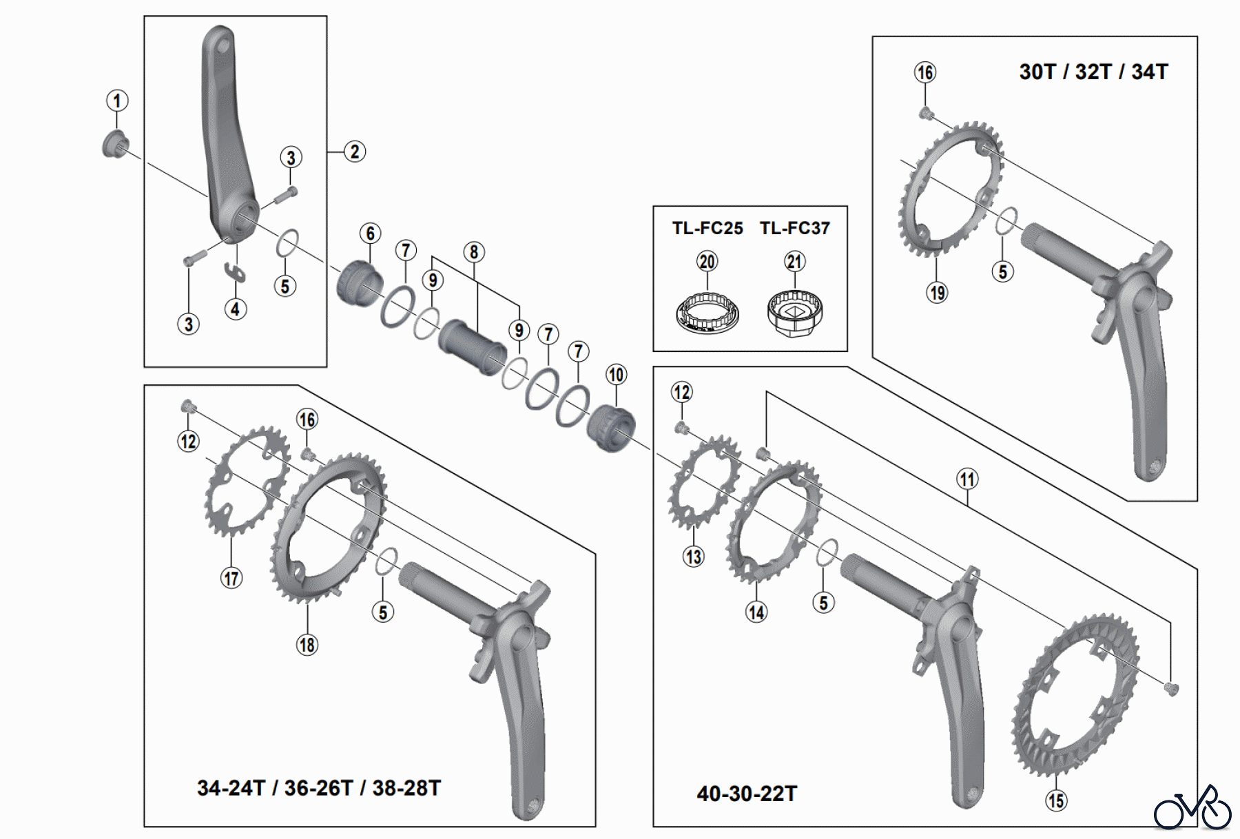  Shimano FC Front Chainwheel - Kurbelsatz, Vorderes Kettenblatt FC-M7000, FC-M7000-B1/B2  SLX Crankset