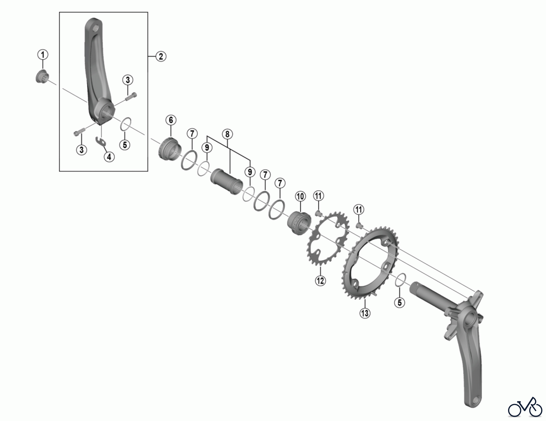  Shimano FC Front Chainwheel - Kurbelsatz, Vorderes Kettenblatt FC-MT500-2 , FC-MT500-B2 Crankset