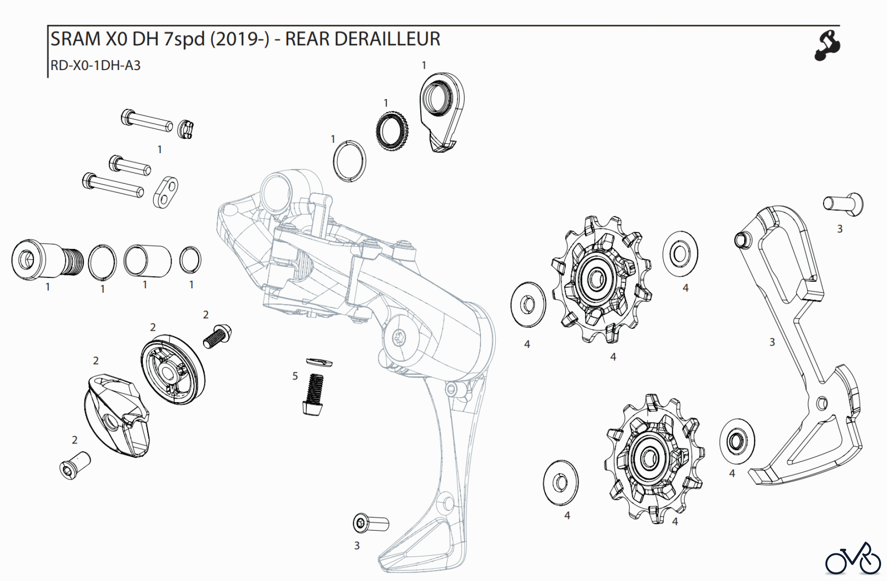  Sram Sram SRAM X0 DH 7spd (2019-) - REAR DERAILLEUR