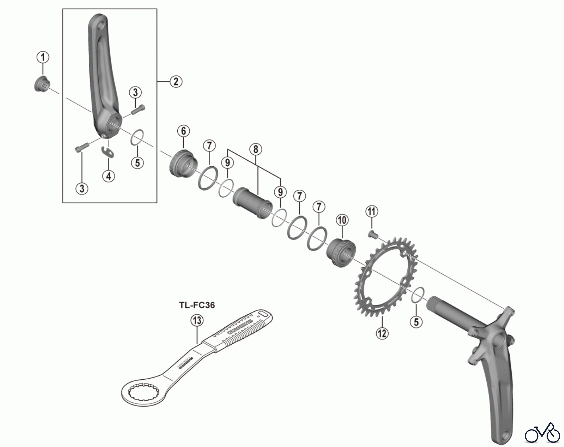  Shimano FC Front Chainwheel - Kurbelsatz, Vorderes Kettenblatt FC-MT511-1  Crankset