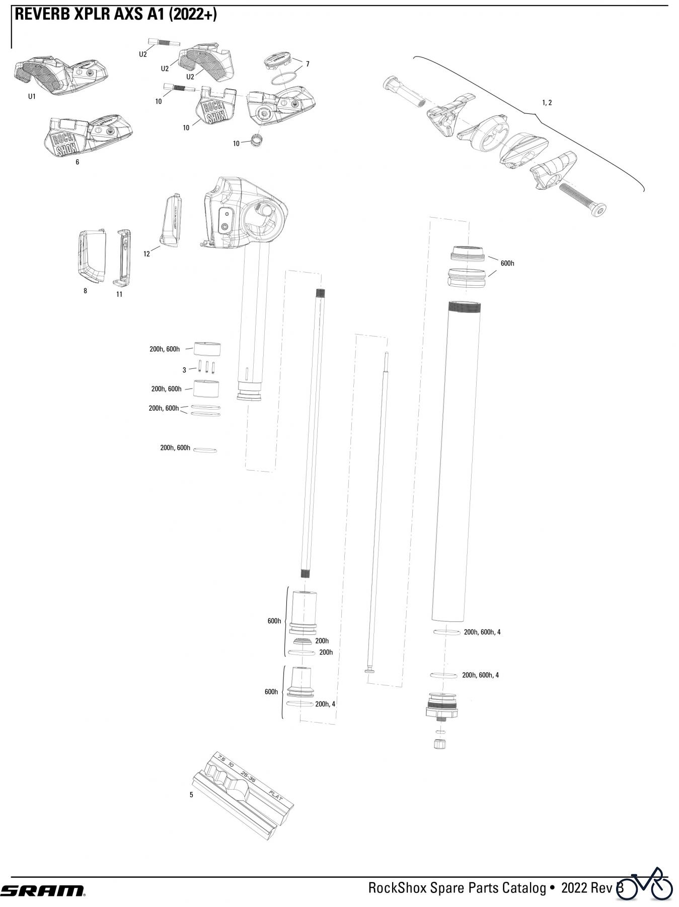  Sram RockShox REVERB XPLR AXS A1 (2022+)