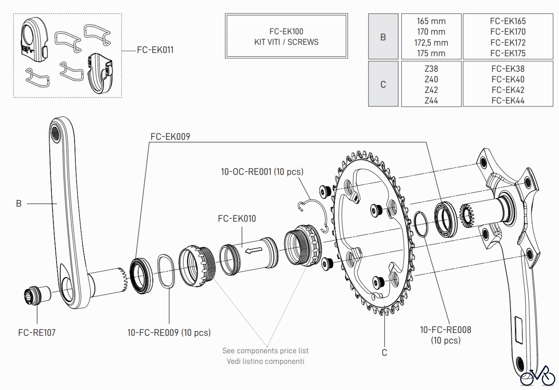 Freizeit campagnolo EKAR 13S Kurbel