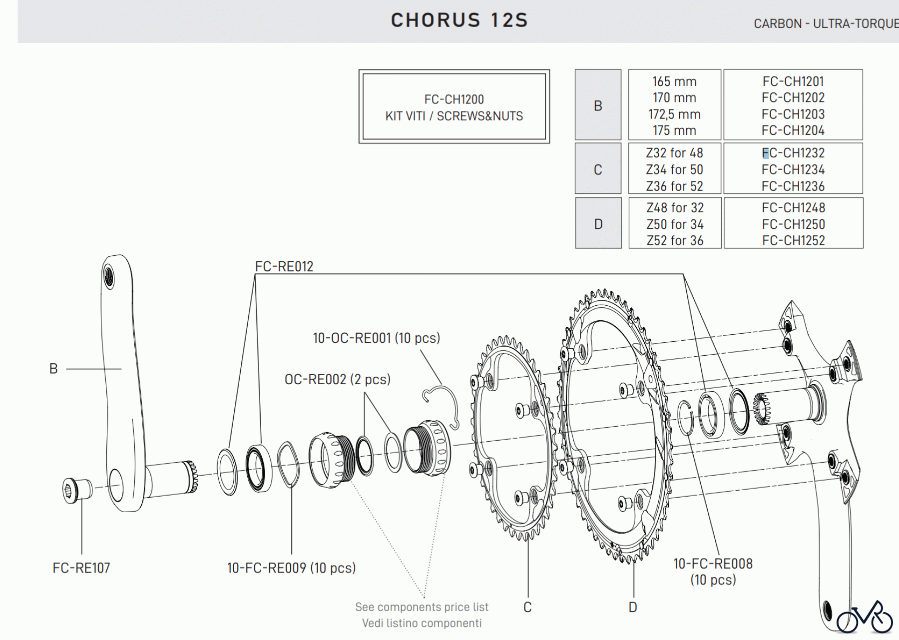 Freizeit campagnolo CHORUS 12S Kurbel