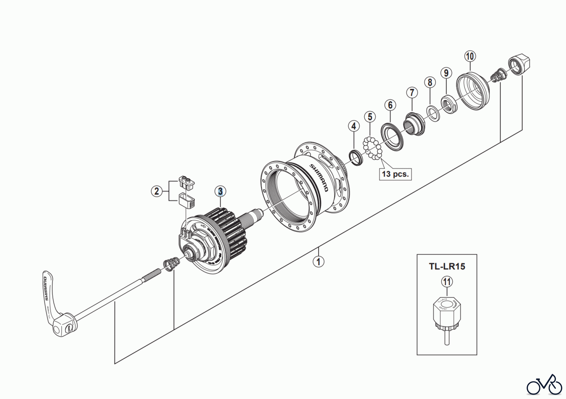 Shimano DH Dynamo Hub - Nabendynamo DH-3D80 Hub Dynamo