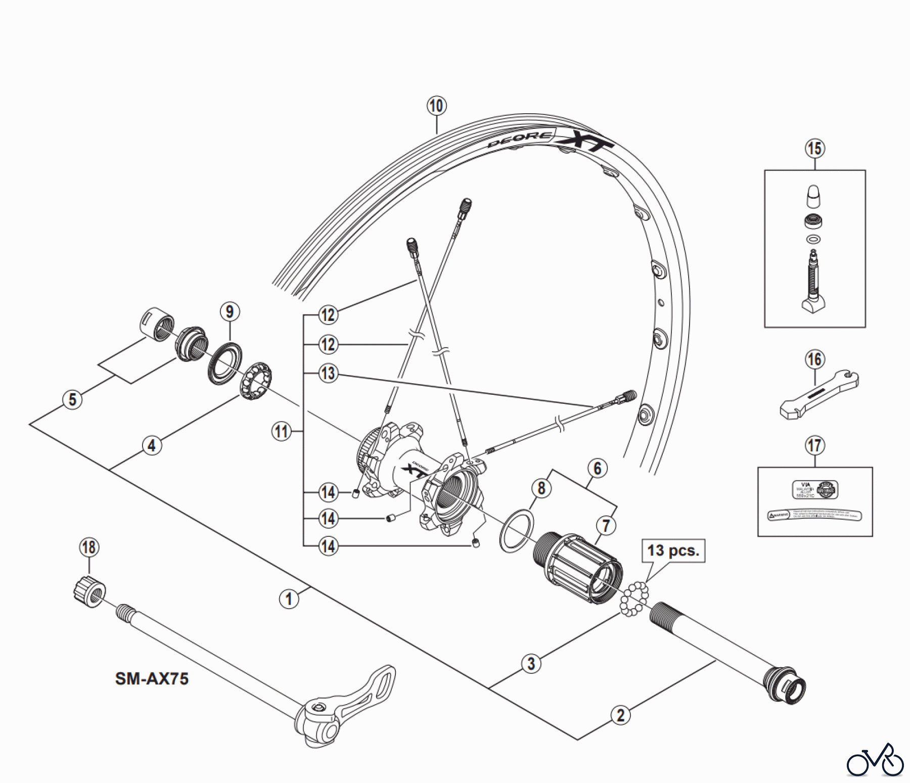 Shimano WH Wheels - Laufräder WH-M788-R12 For Disc Brake DEORE XT Rear Wheel (8/9/10-Speed)