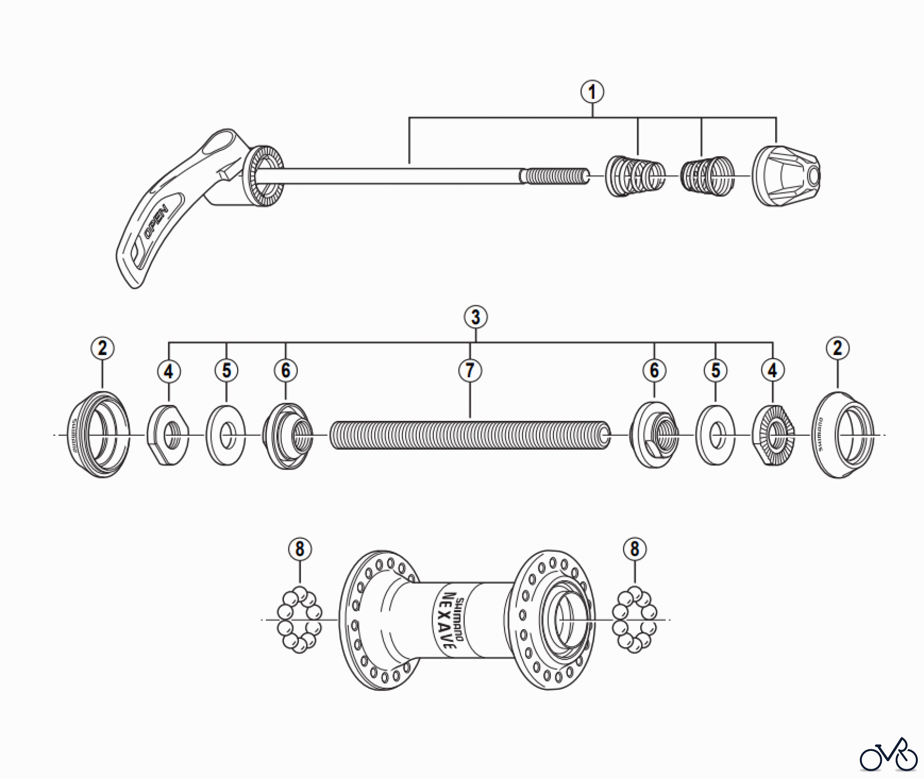 Shimano HB Hub - Vordere Nabe HB-T300 SHIMANO NEXAVE Front Hub