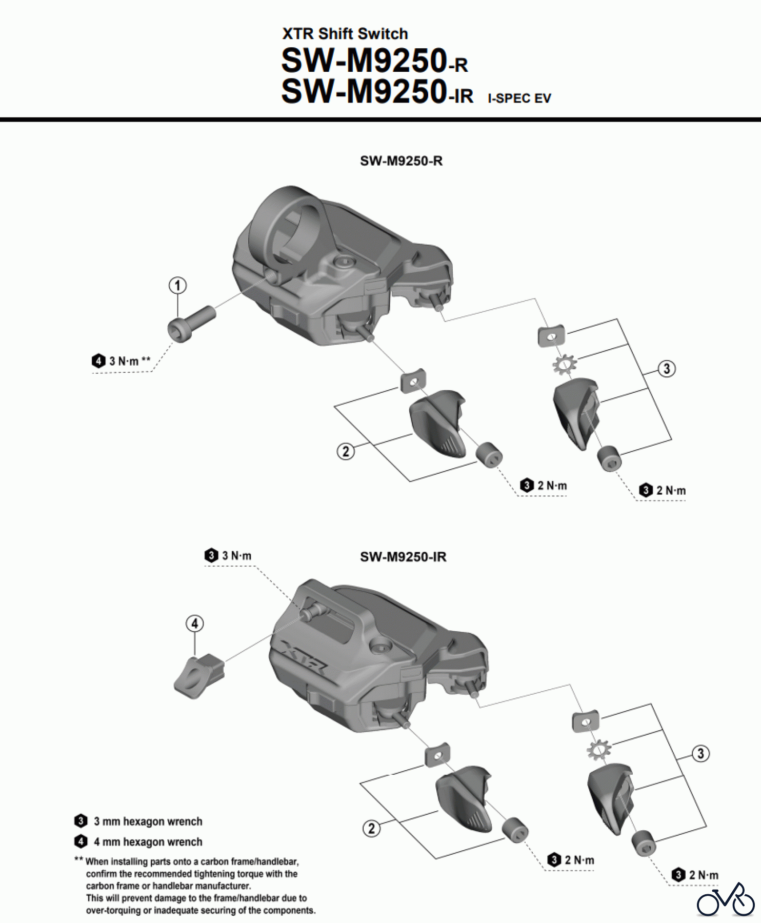 Shimano SW Switch - Schalter SW-M9250 (-5067) XTR Shift Switch