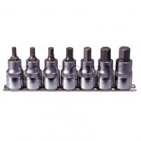 Landtechnik 1/2" Bit-Stecknuss-Satz für Innensechskant-Schrauben, kurz, 7-tlg., 5-14mm