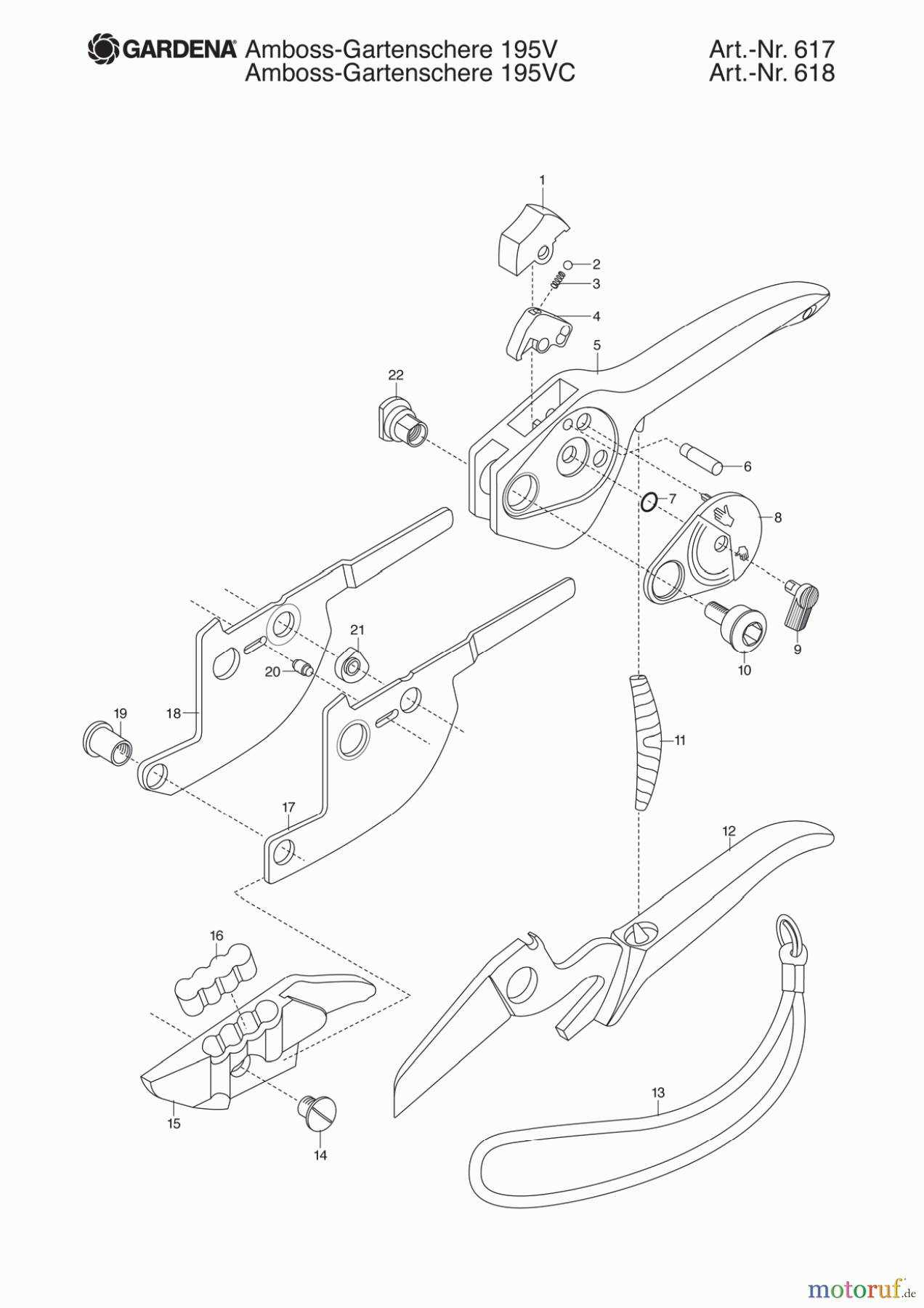 Gardena Gartenschere Amboss-Gartenschere 195 VC