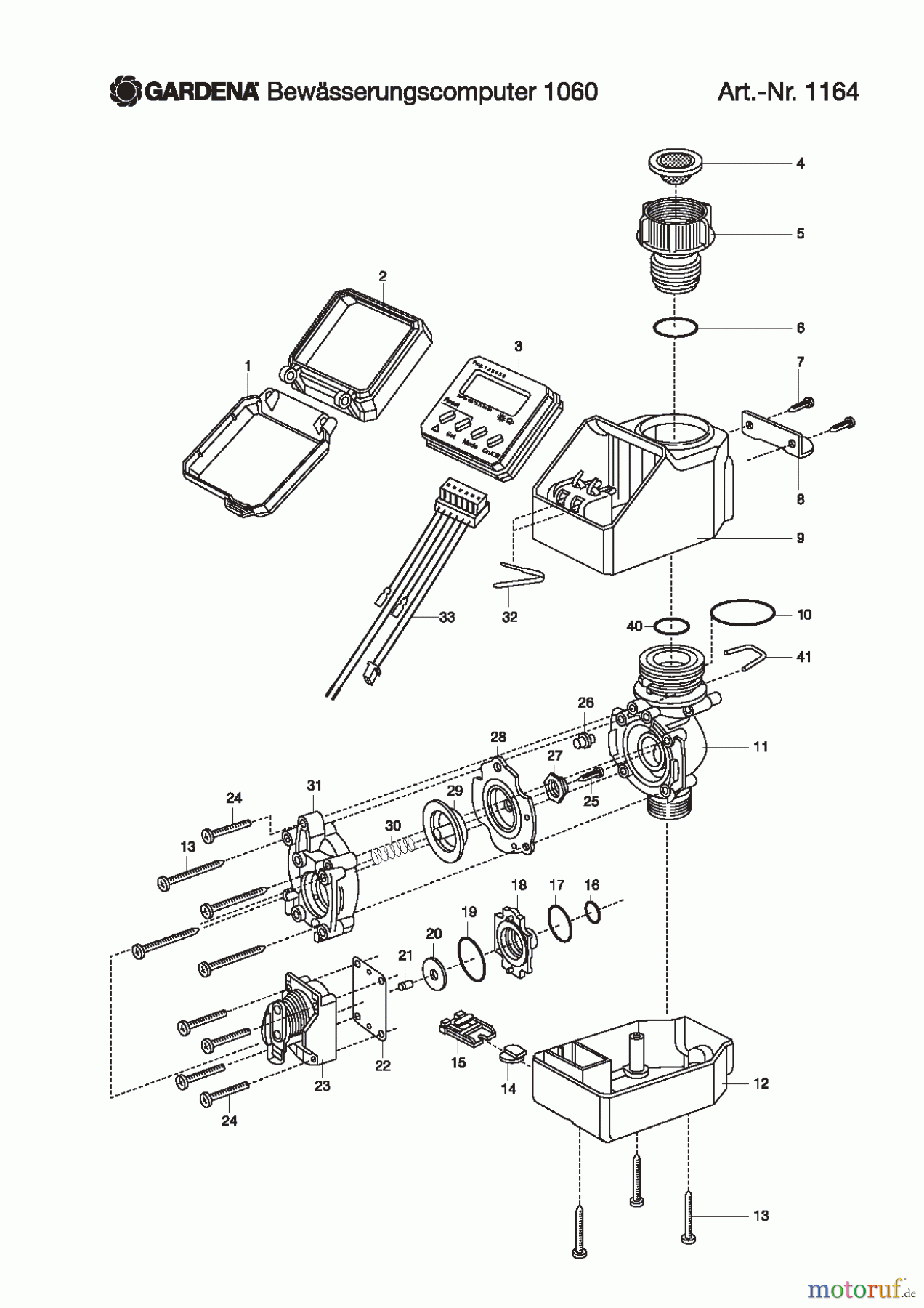 Gardena Wassertechnik Regner Bewässerungscomputer 1060
bis Baujahr 1998