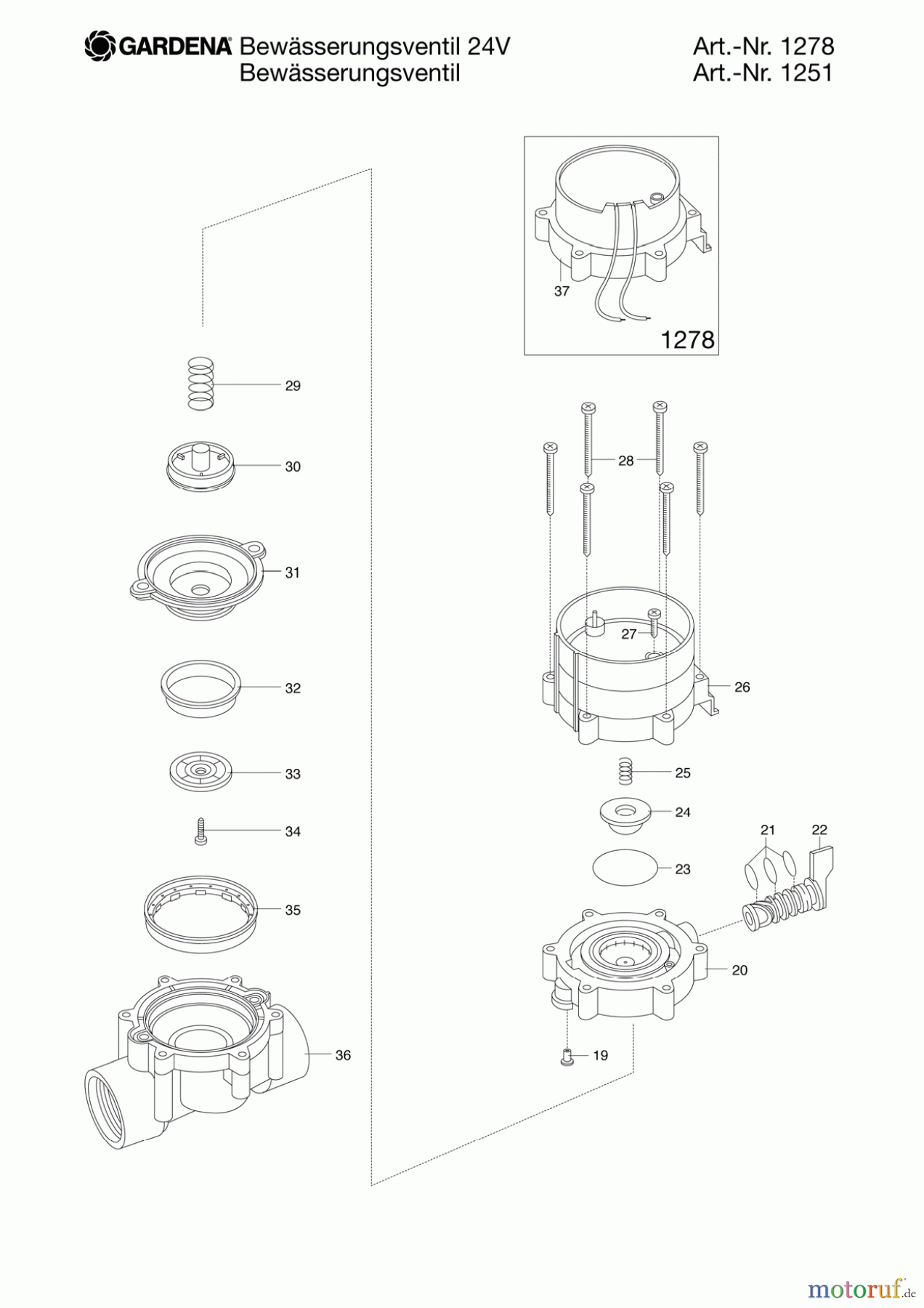 Gardena Wassertechnik Regner Bewässerungsventil 9V - 1''