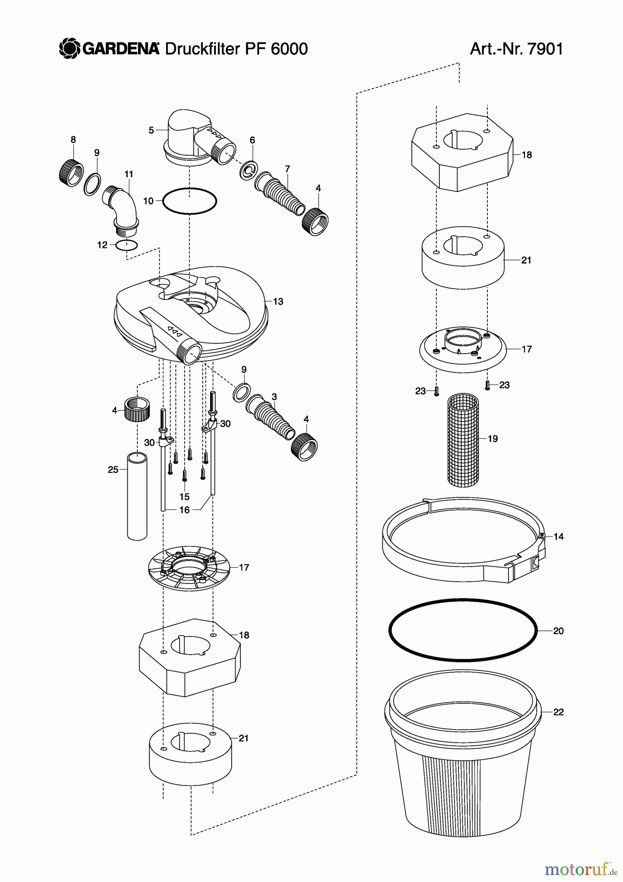 Gardena Wassertechnik Filter Druckfilter PF 6000