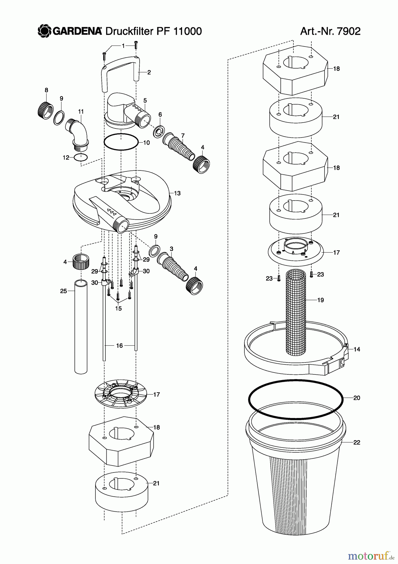 Gardena Wassertechnik Filter Druckfilter PF 11000