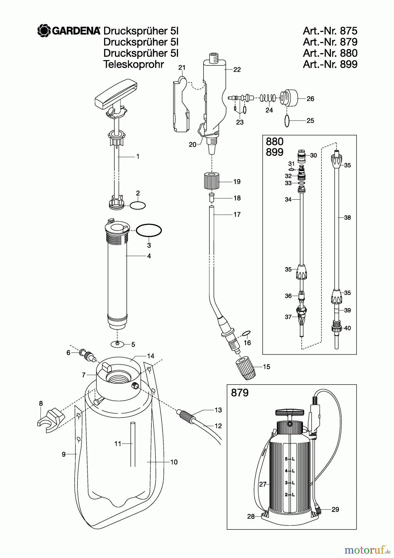 Gardena Wassertechnik Spritzgeräte Drucksprüher 5 l