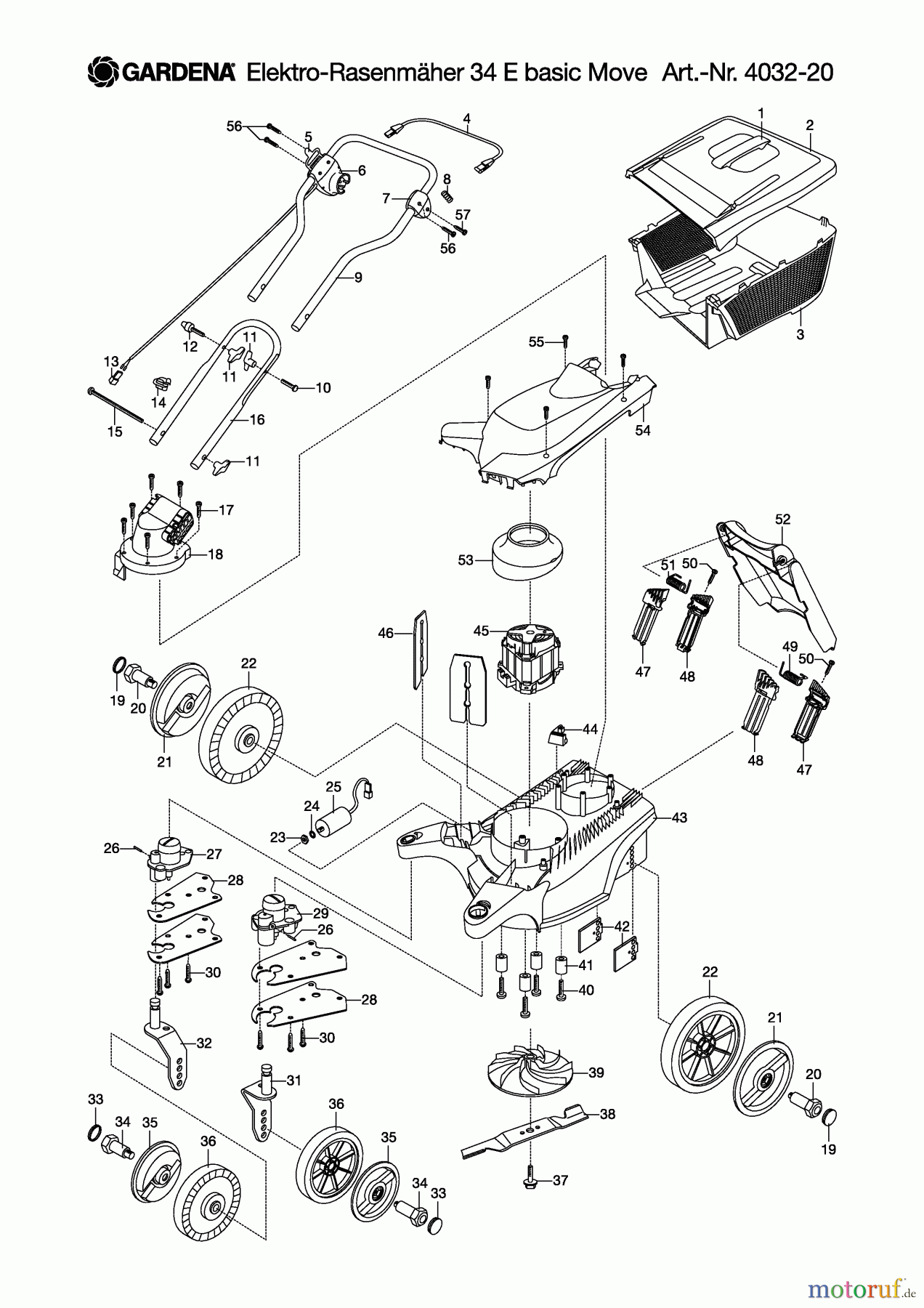 Gardena Rasenmäher El. Rasenmäher 34 E basicMove