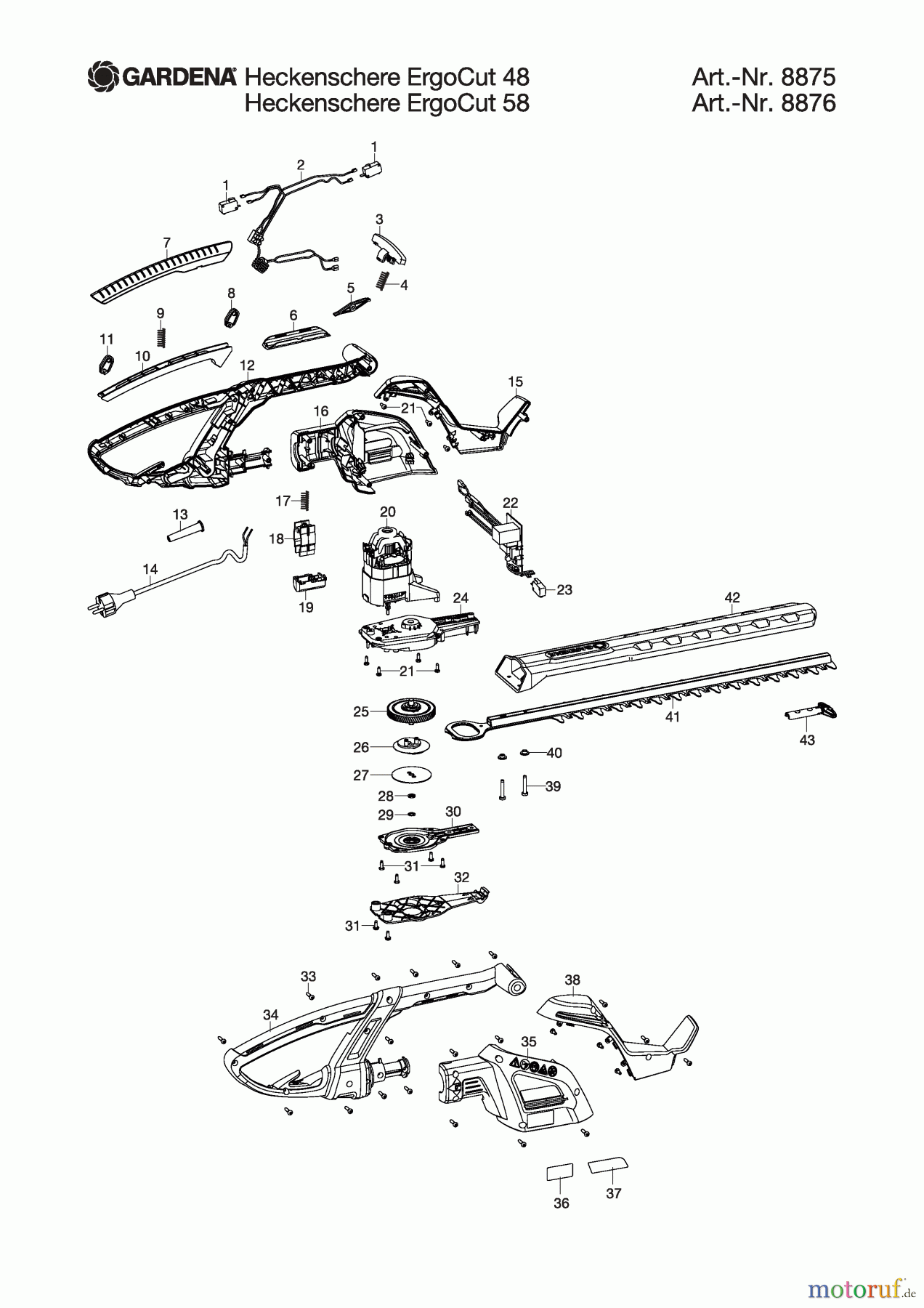 Gardena Heckenscheren Elektro-Heckenschere ErgoCut 48