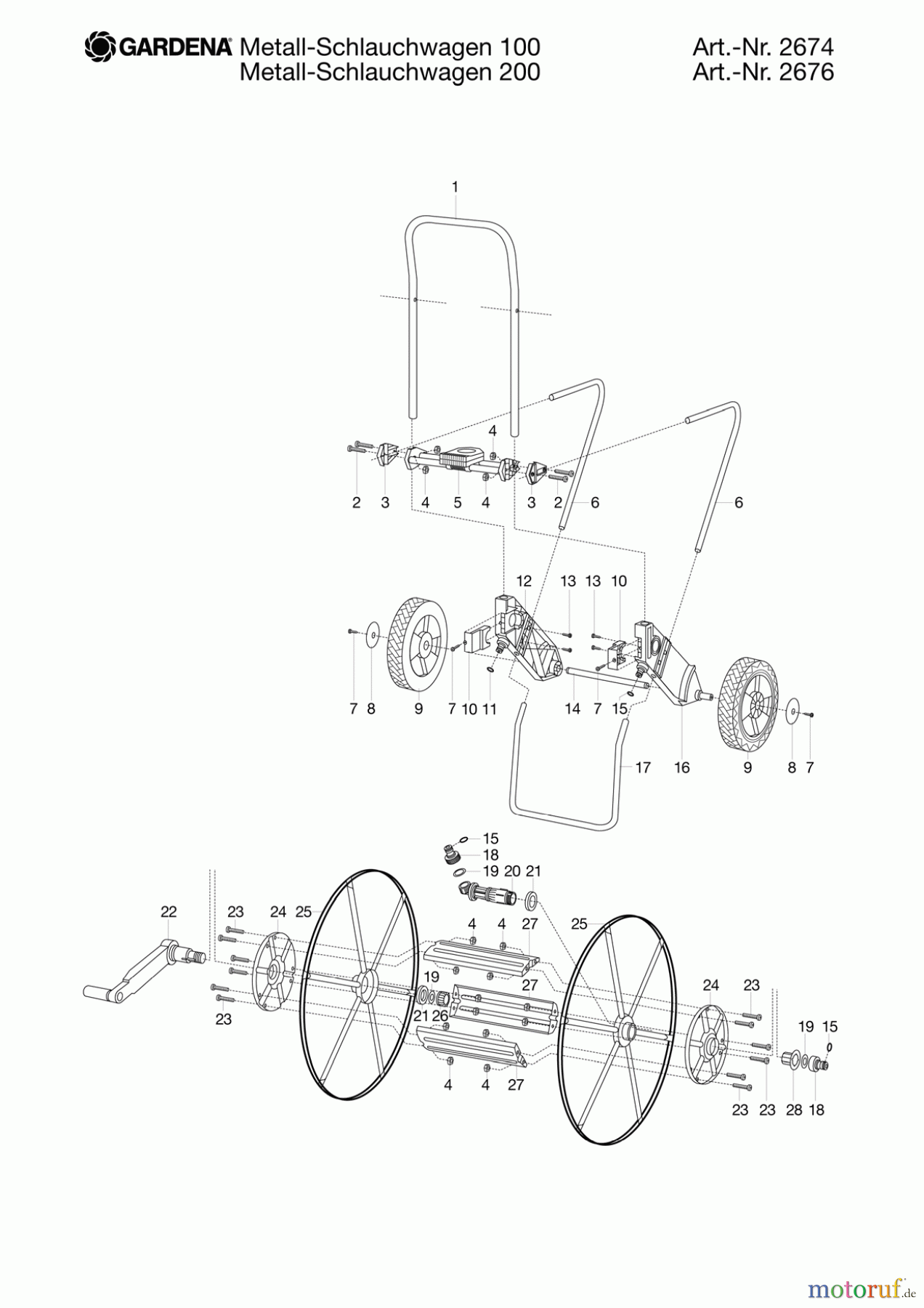 Gardena Wassertechnik Schlauchwagen Metall-Schlauchwagen 100