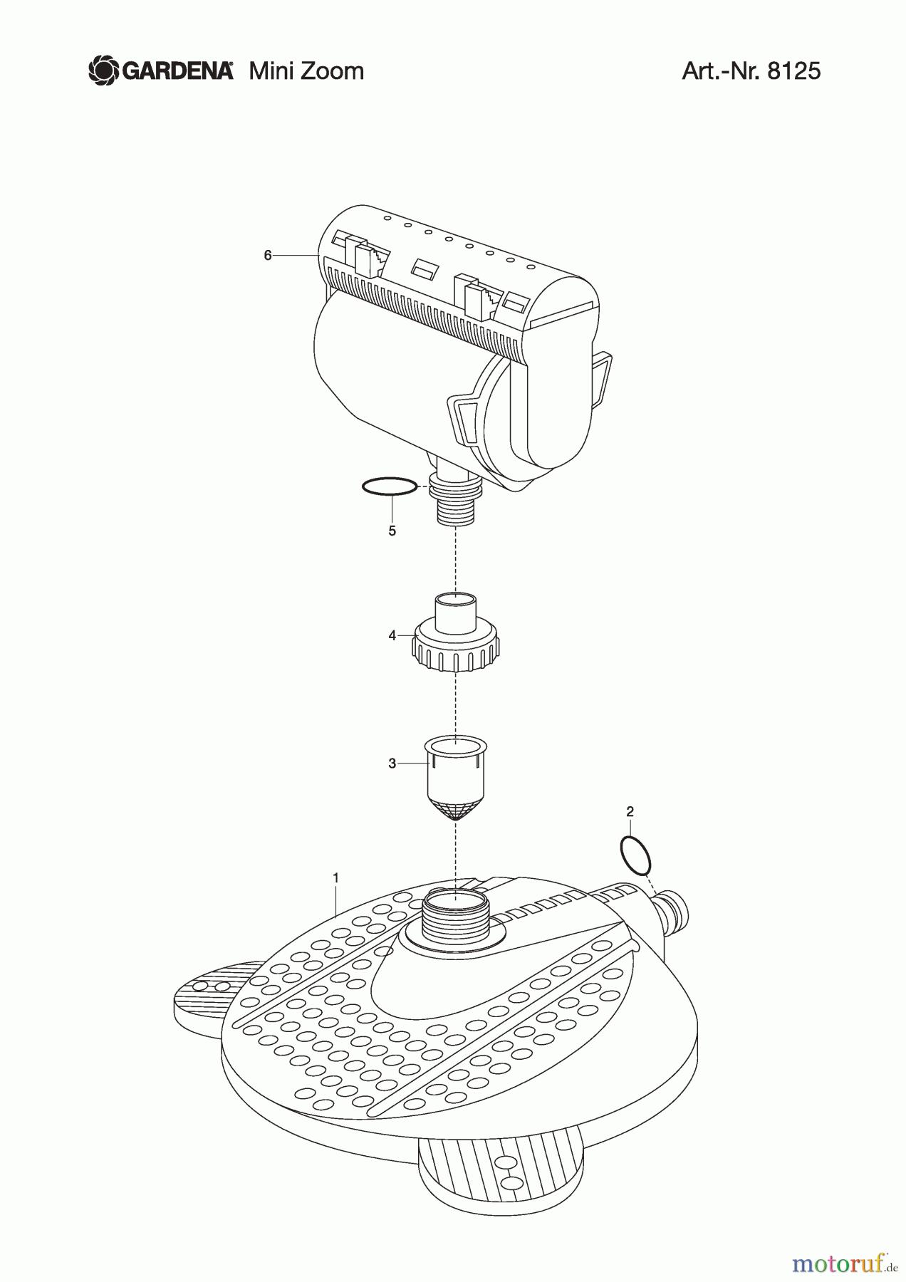 Gardena Wassertechnik Regner Viereckregner Mini-Zoom