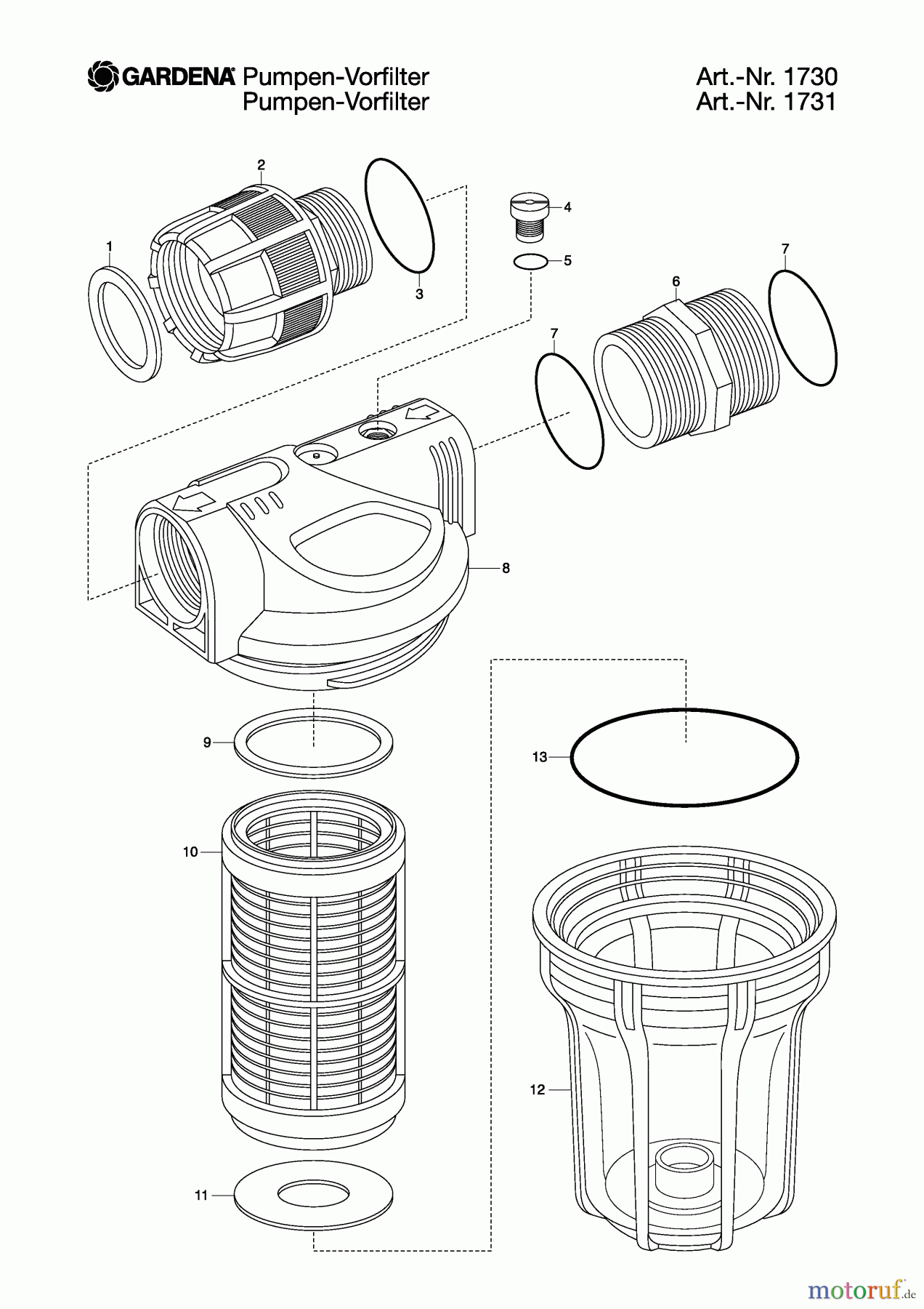 Gardena Wassertechnik Filter Pumpen-Vorfilter 3000