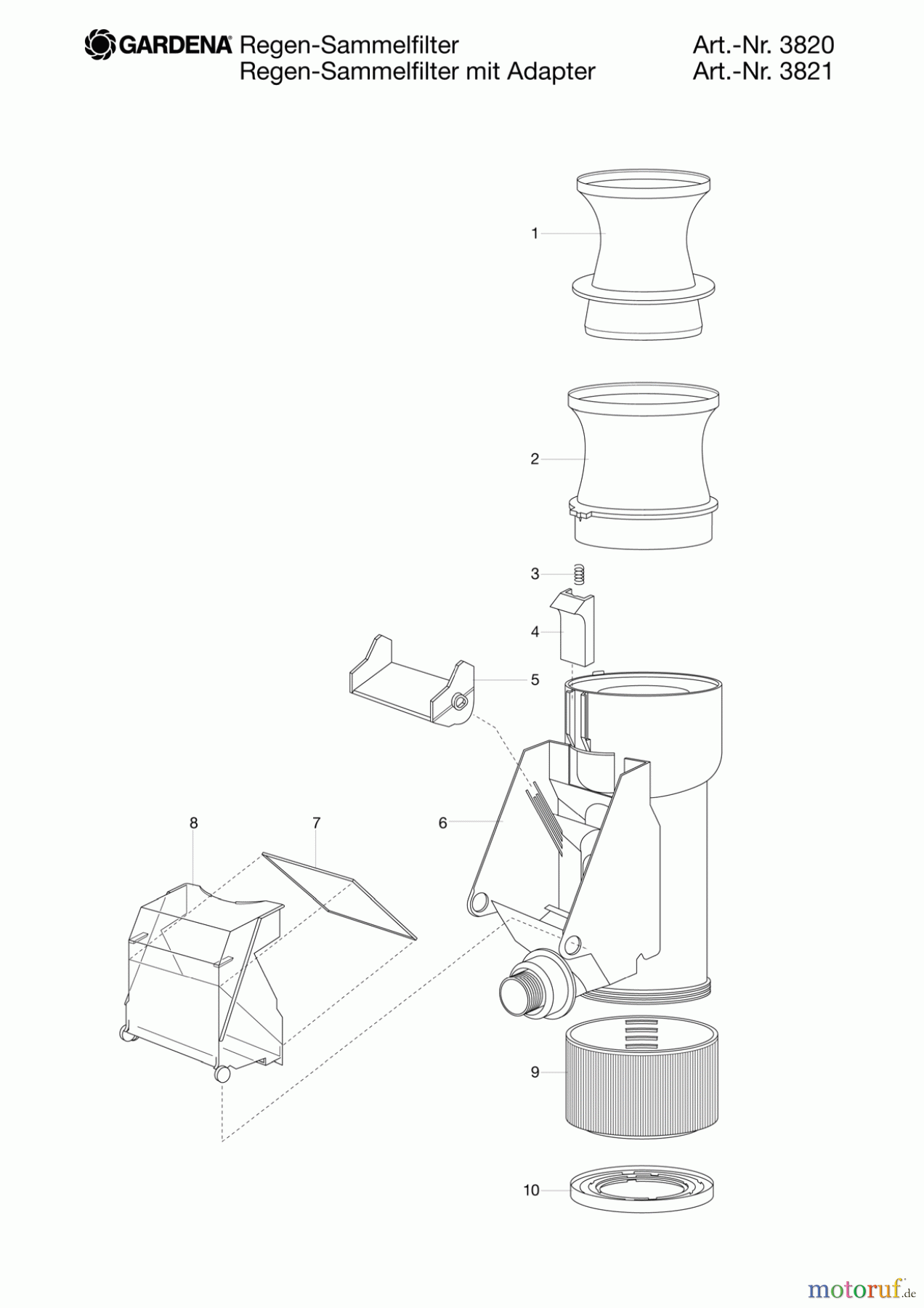 Gardena Wassertechnik Filter Regen-Sammelfilter mit Adapter
