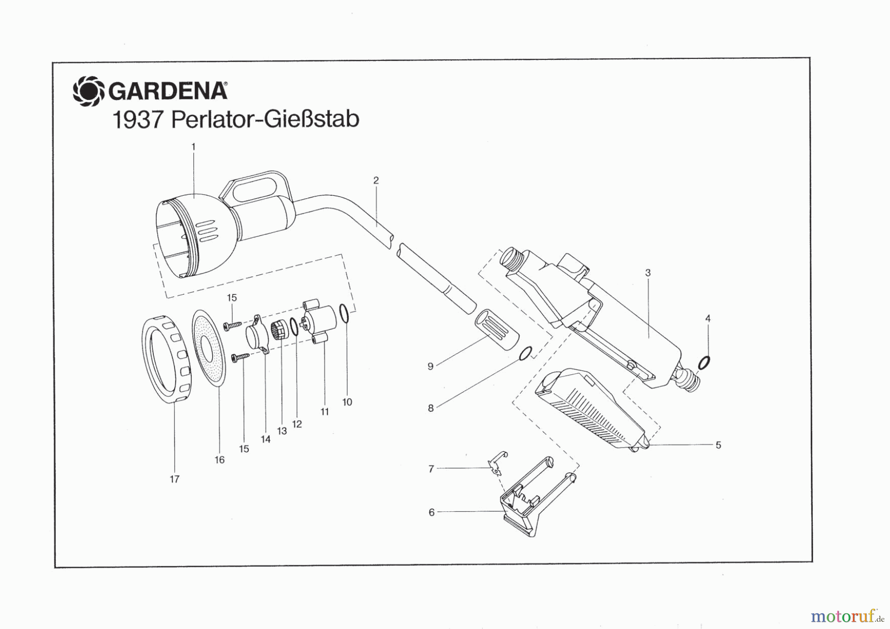 Gardena Wassertechnik Gießen Perlator-Gießstab 1937