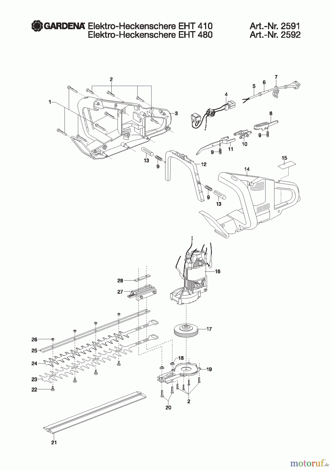 Gardena Heckenscheren Elektro-Heckenschere EHT 410 bis Baujahr 2009