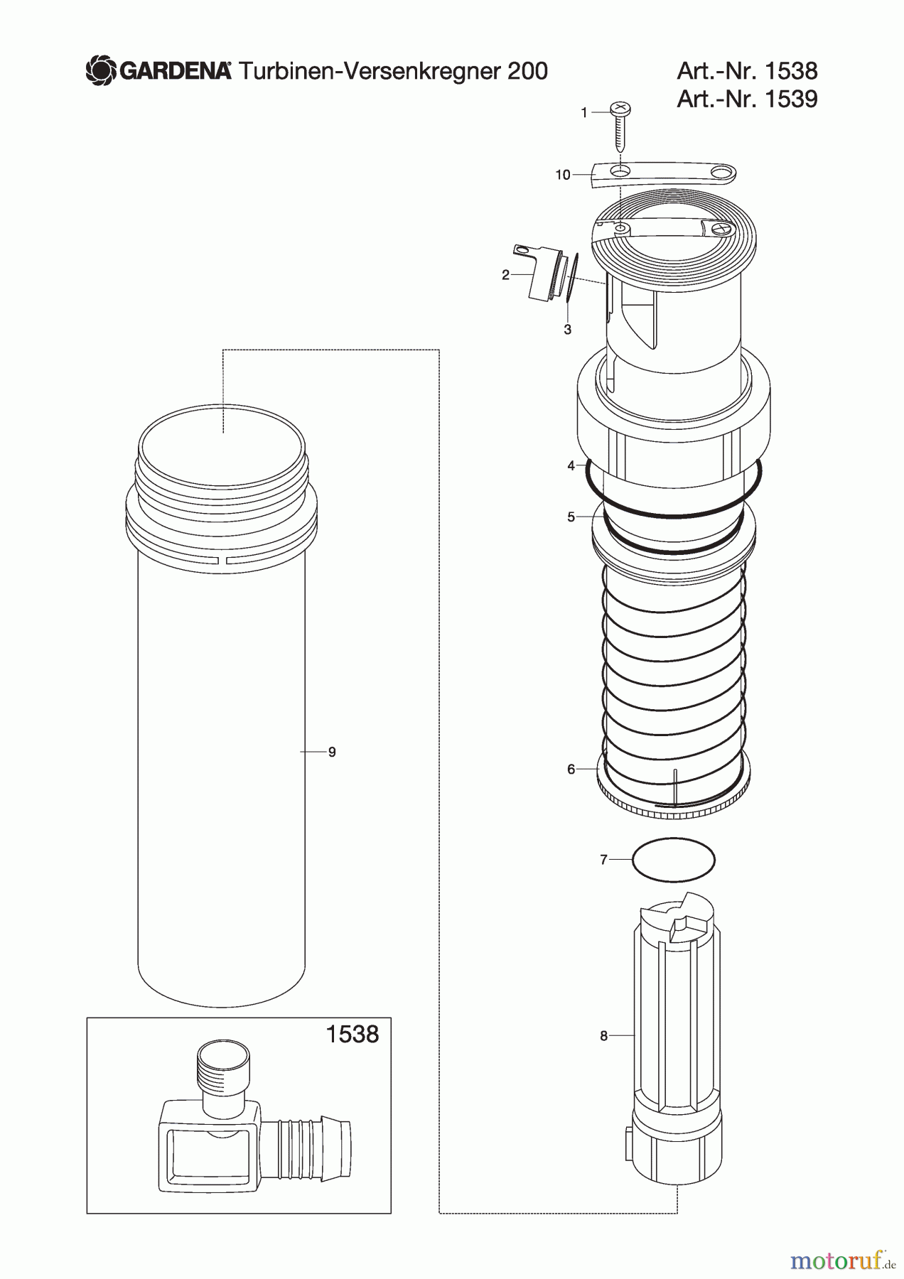 Gardena Wassertechnik Regner Turbinen - Versenkregner 200 pro