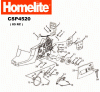 Homelite Benzin CSP4520 Ersatzteile Kupplung