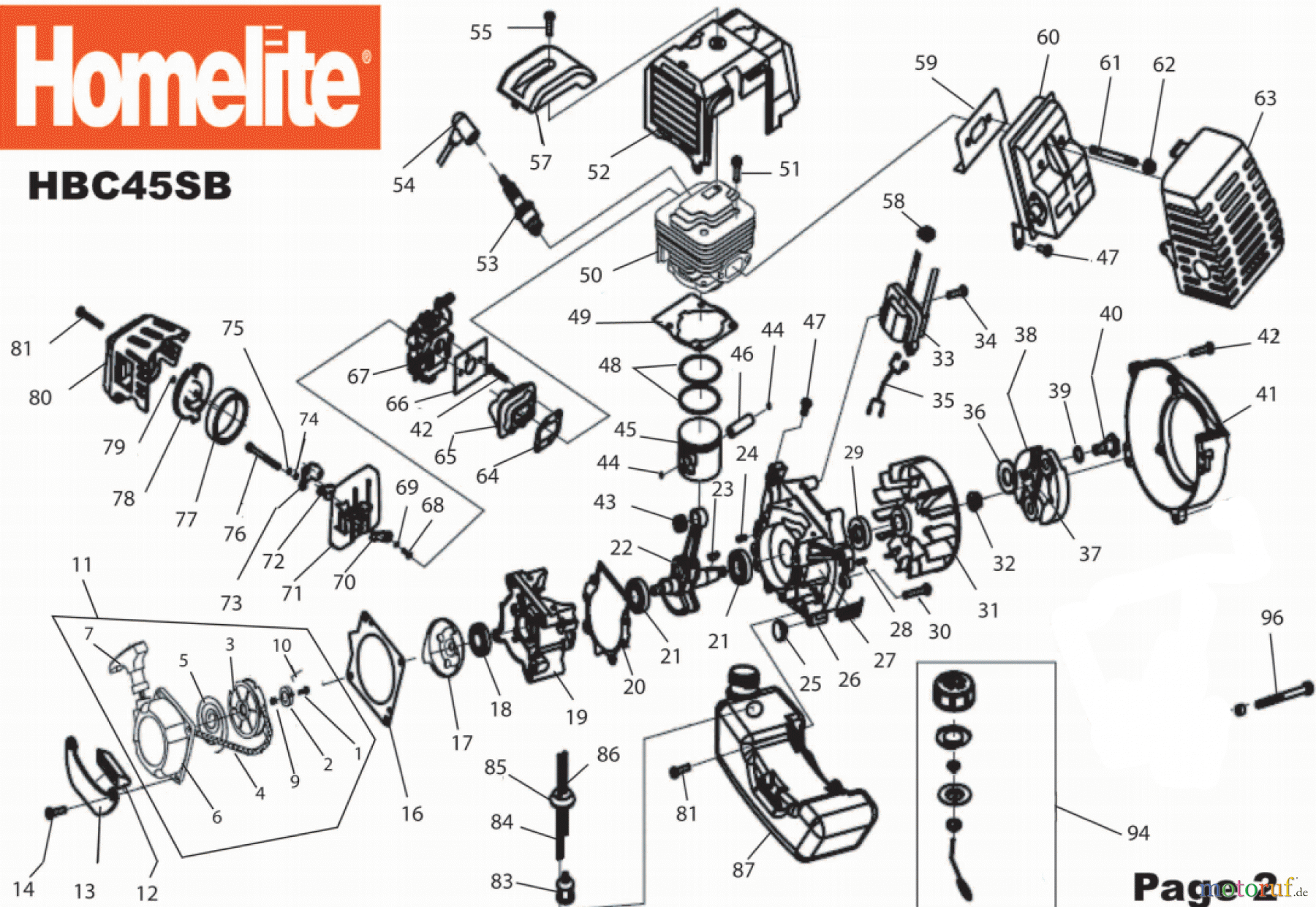 Homelite Motorsensen HBC45SB Seite 2