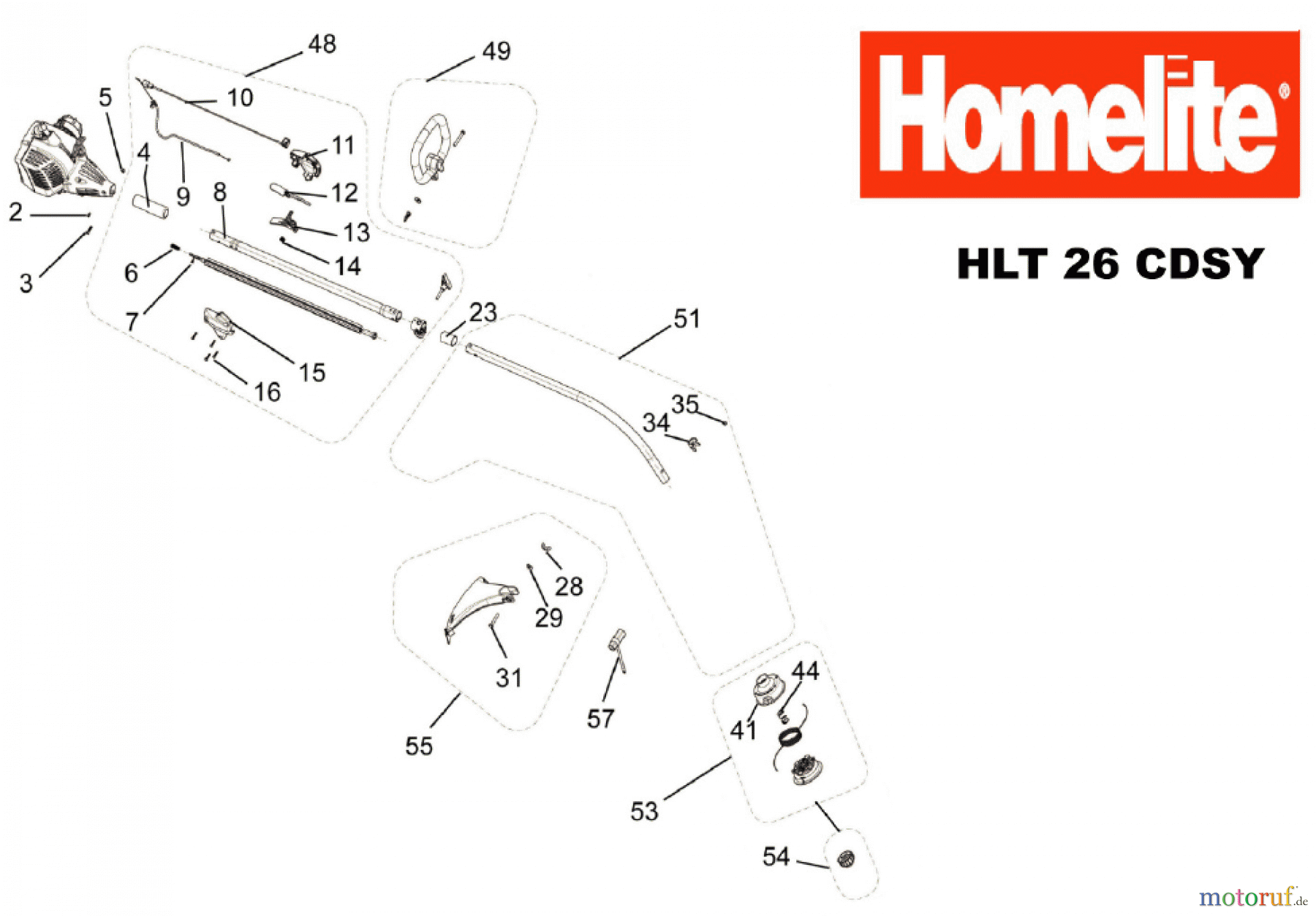 Homelite Trimmer Benzin HLT26CDSY Seite 1