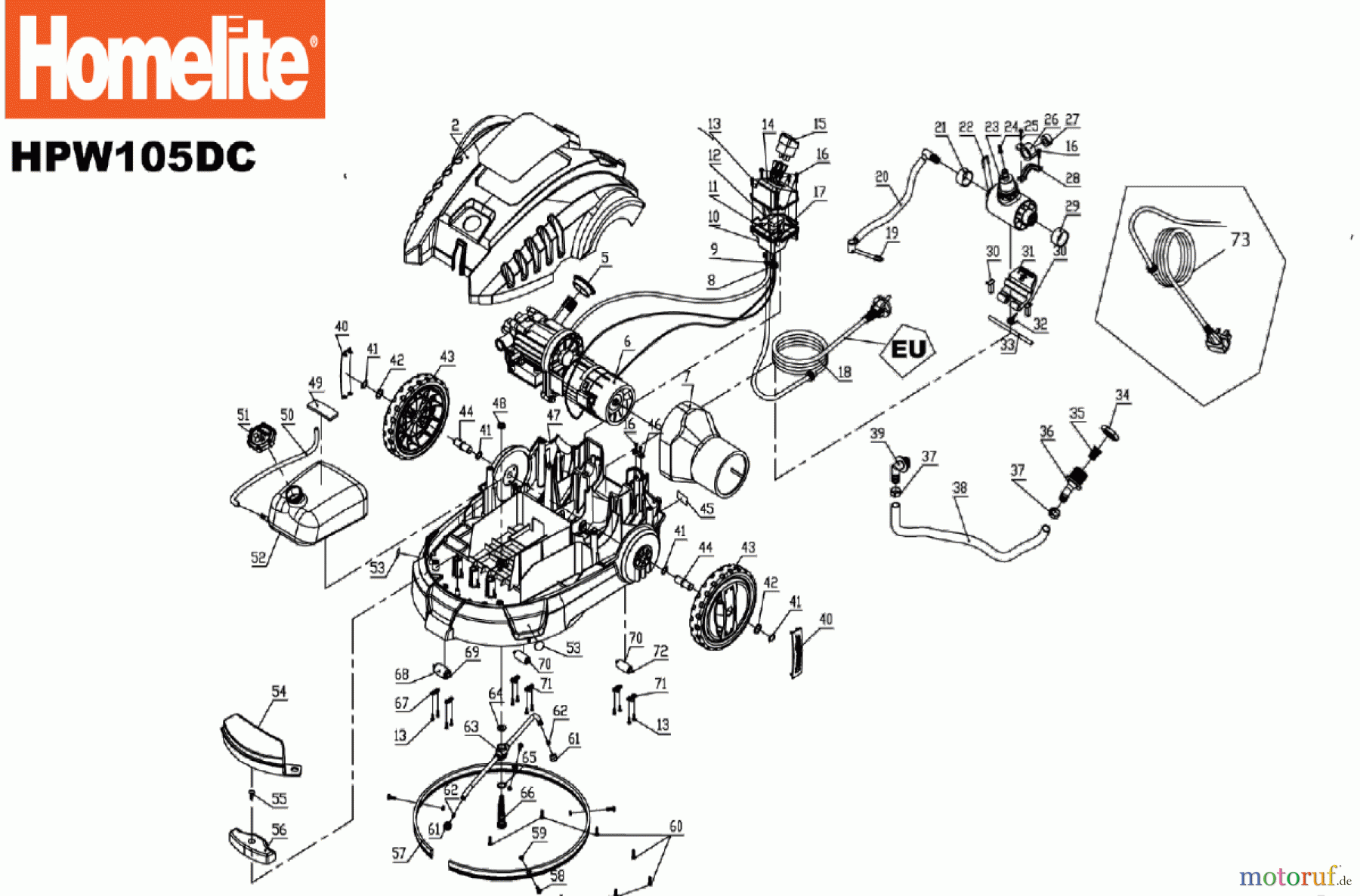 Homelite Hochdruckreiniger HPW105DC Seite 1
